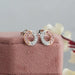 [Pink Round Diamond Earrings]-[Ouros Jewels]