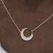 diamond crescent moon pendant