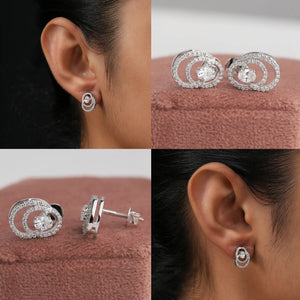 [Collage of Round Open Circle Stud Earrings for Women]-[Ouros Jewels]