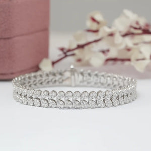 Round Lab Diamond Clustered Tennis Bracelet