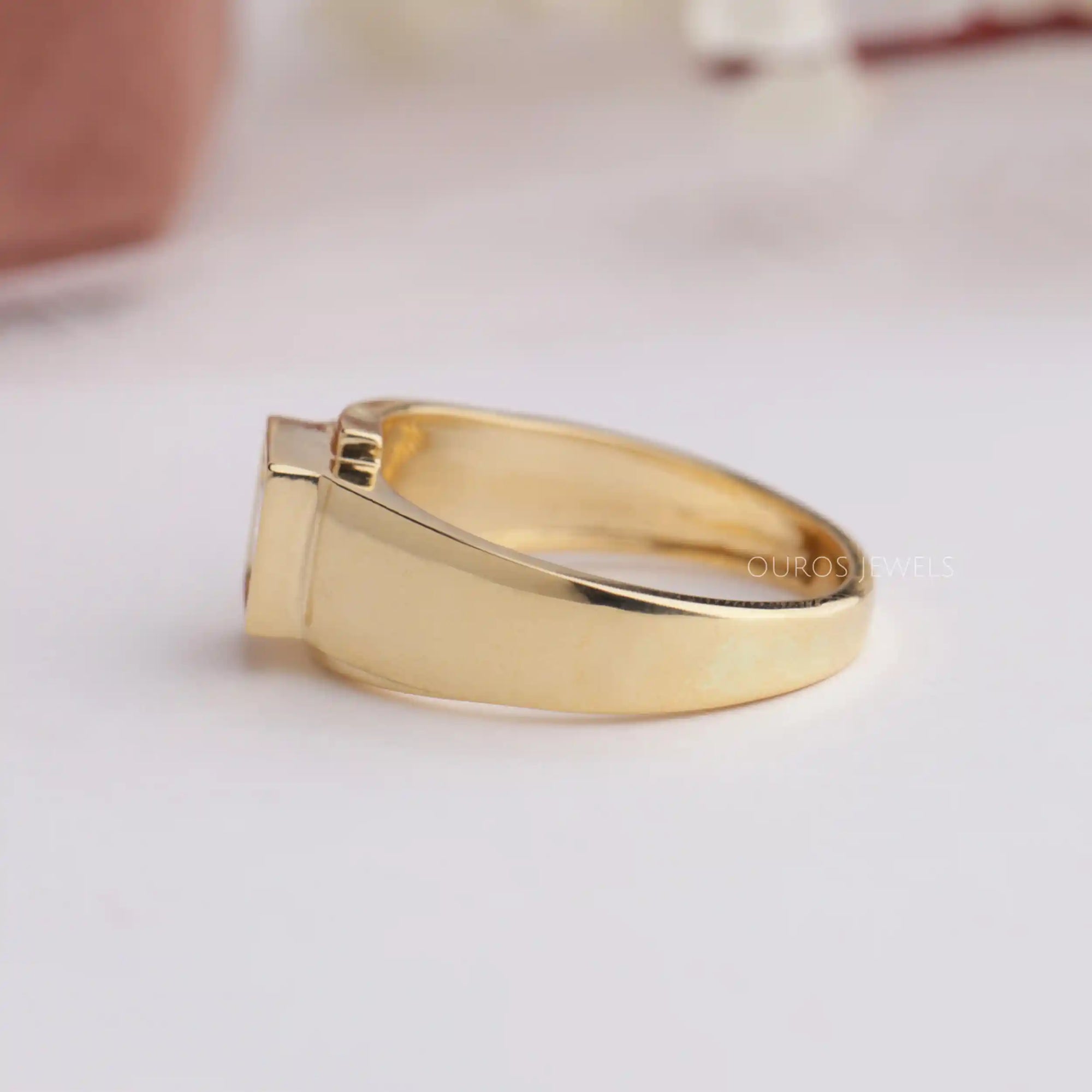 Round Cut Lab Grown Diamond Solitaire Wedding Men's Ring