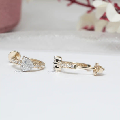 Pear Lab Grown Diamond Petite Huggie Hoop Earrings Earring