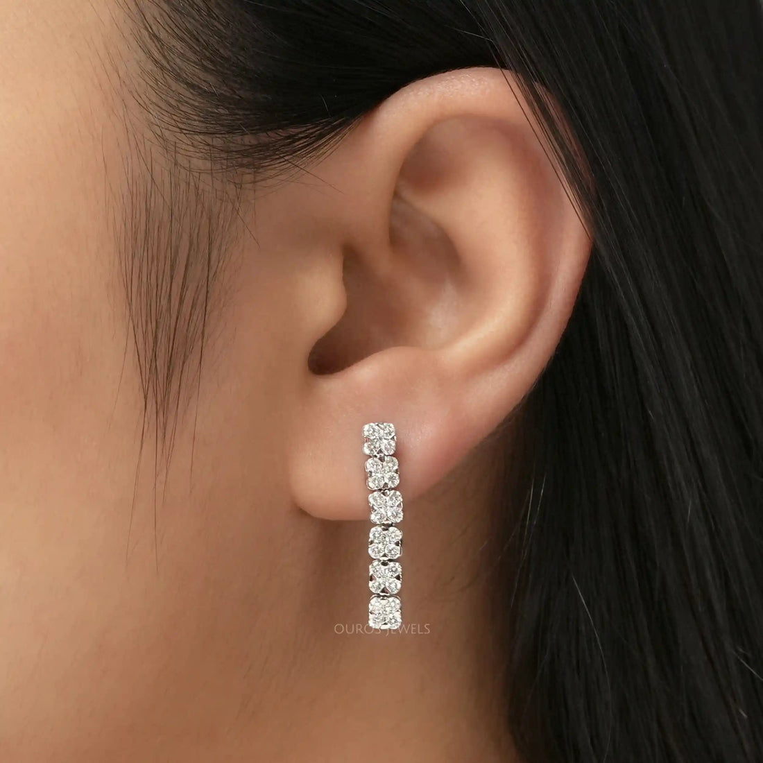 Round Cut Lab Grown Diamond Necklace Set