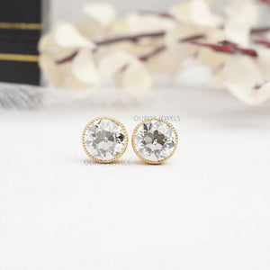 [Old European Round Diamodn Earrings]-[Ouros Jewels]