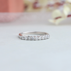 Round Cut Half-Eternity Wedding Ring