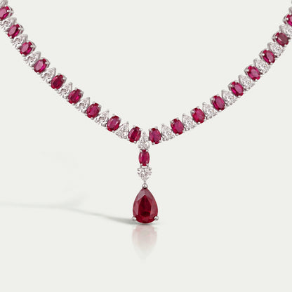 Ruby Gemstone & Lab Grown Diamond Necklace