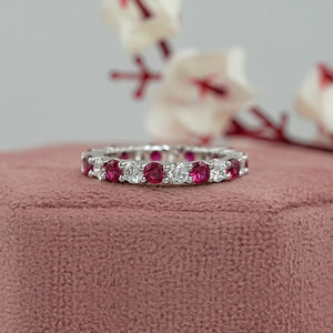 Reb Ruby And Diamond Alternative Wedding Band