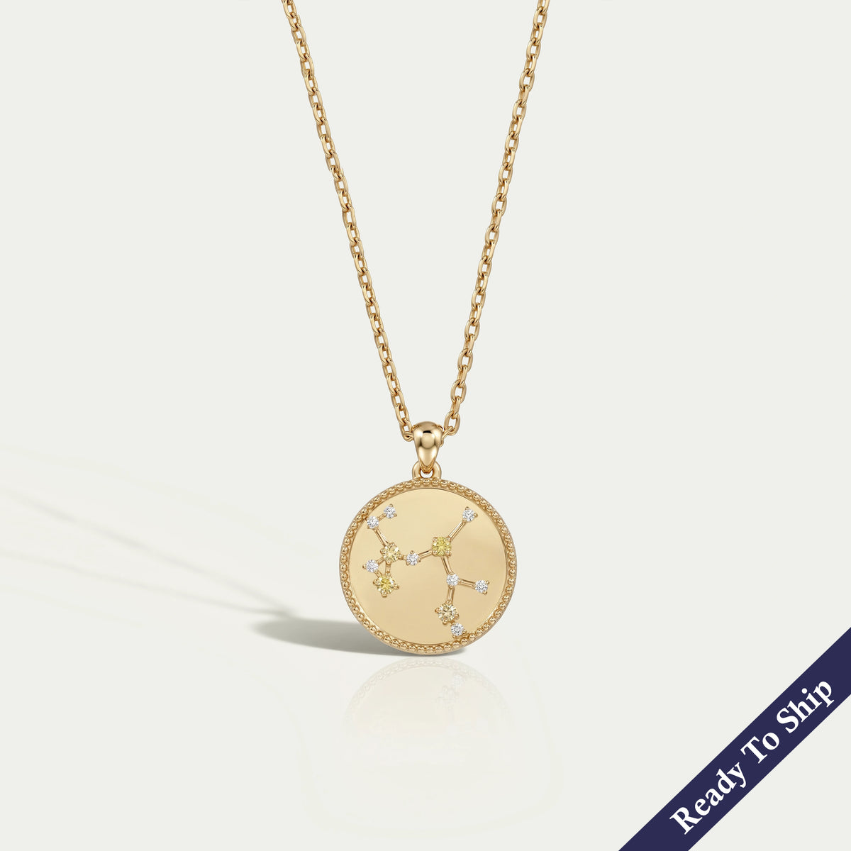 Sagittarius Sign Zodiac Yellow Gemstone Pendant