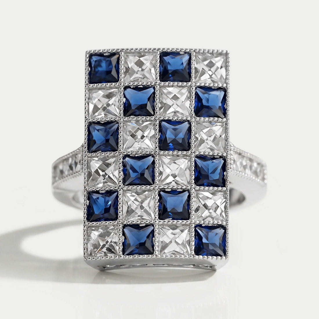 Sapphire And French Cut Lab Diamond Vintage Ring Ring