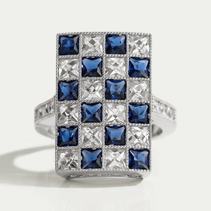 Sapphire And French Cut Lab Diamond Vintage Ring Ring