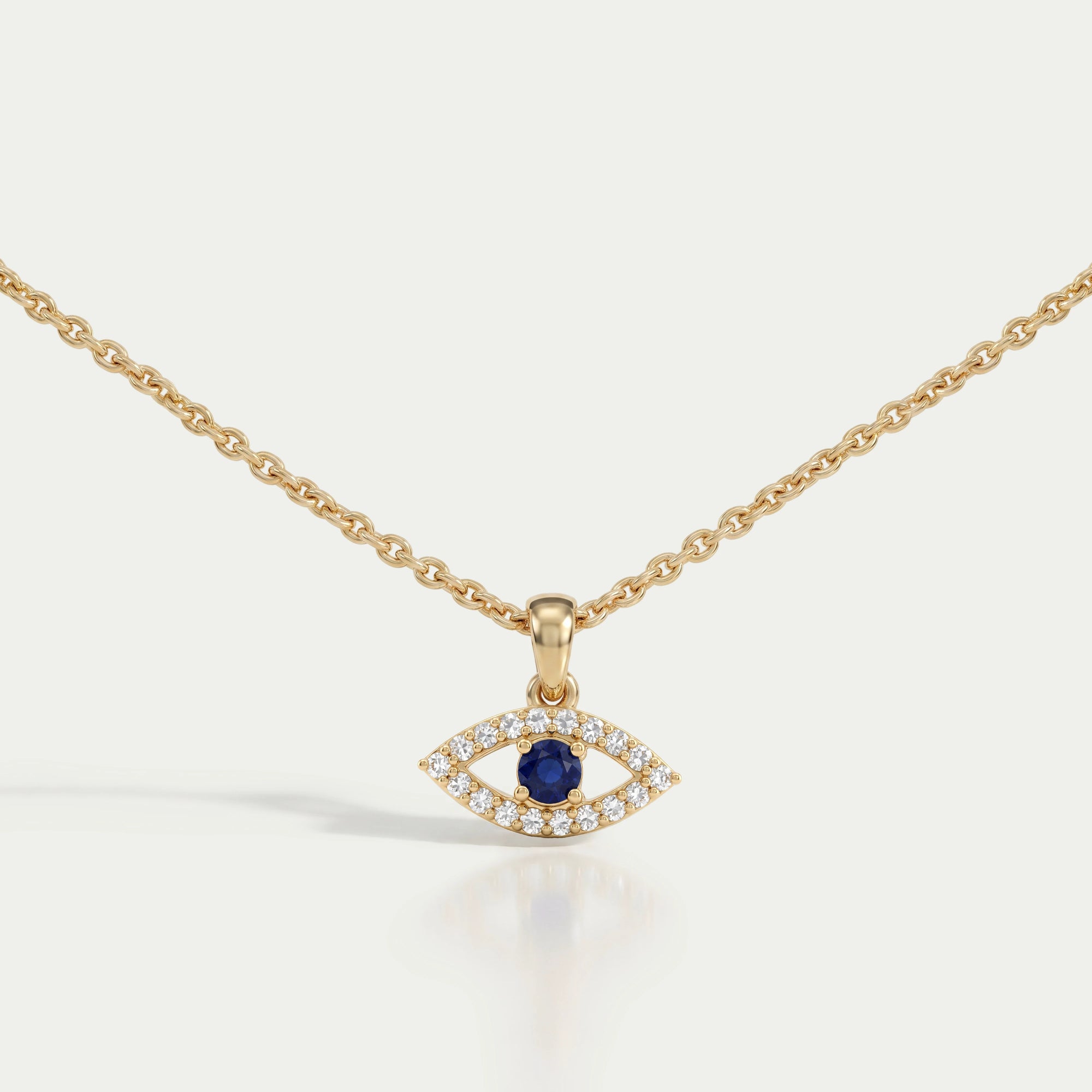 Birth Stone Evil Eye Lab Diamond Pendant