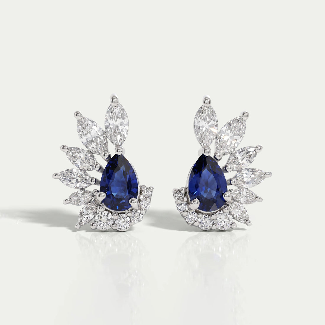 Pear Cut Sapphire Gemstone Stud Earrings Earrings
