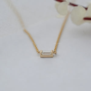 East West Baguette Cut Lab Diamond Pendant 