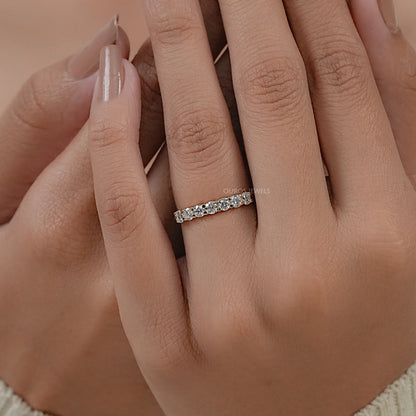 Seven Stone Round Diamond Half Eternity Band Ring