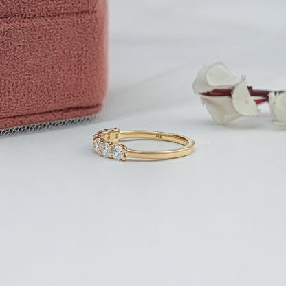 Seven Stone Round Diamond Half Eternity Band Ring