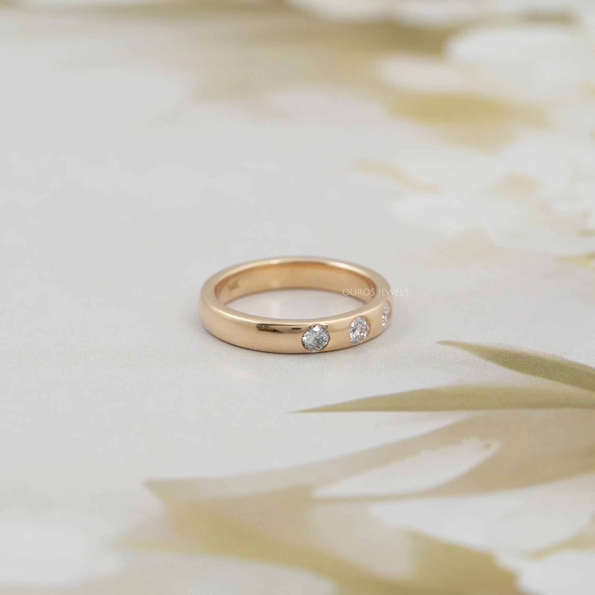 Gypsy Set Diamond Wedding Band Ring