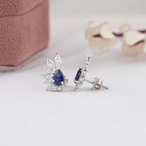 pear cut sapphire gemstone earrings 