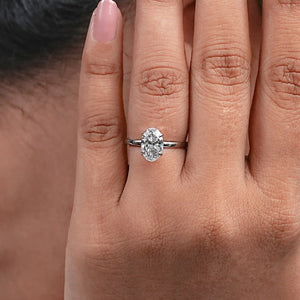 Oval Cut Solitaire Diamond Engagement Ring In Six Prong