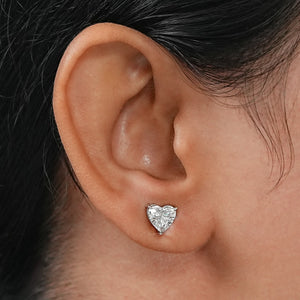 IGI Certified Heart Cut Lab Grown Diamond Stud