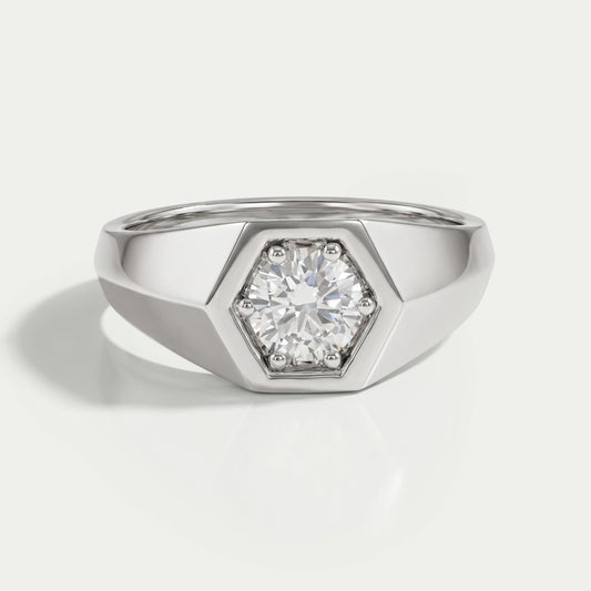Bezel Set Diamond Engagement Ring For Men