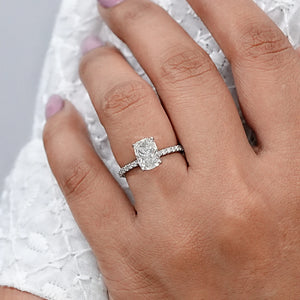 Cushion Lab Diamond Solitaire Accent Ring