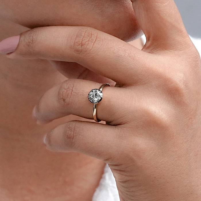 Solitaire Old European Round Diamond Ring