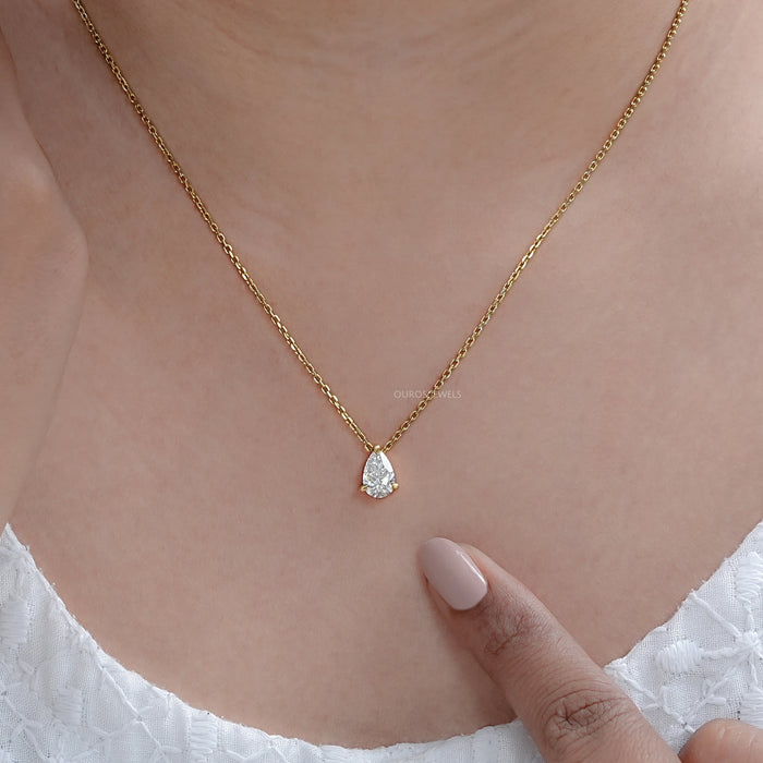 Pear Cut Lab Grown Diamond Pendant
