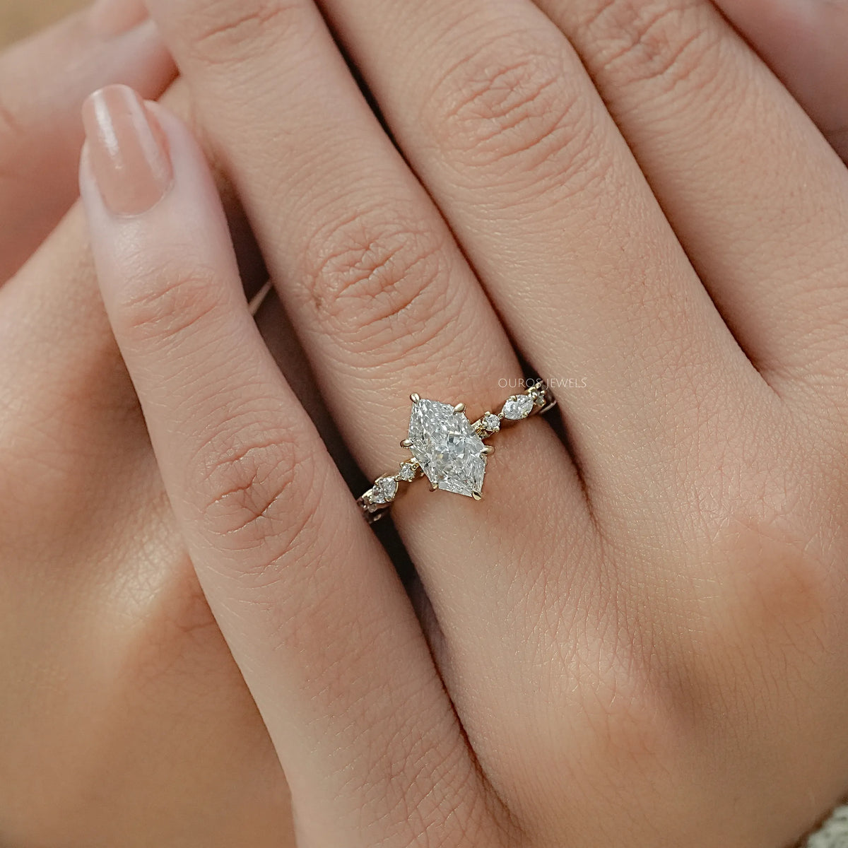 Dutch Marquise Cut And Accent Diamond Engagement Ring Ring