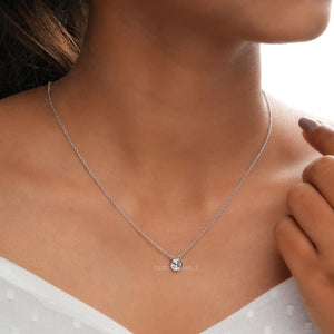 bezel set hexagon cut diamond pendant