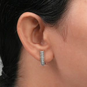 Fancy Brown Round Diamond Bar Earrings