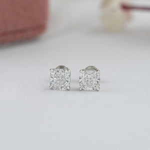 Cushion Cut Lab Diamond Solitaire Stud