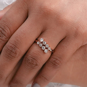 bypass set old european round cut diamond ring 