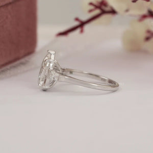 pear three stone engagement ring white gold 