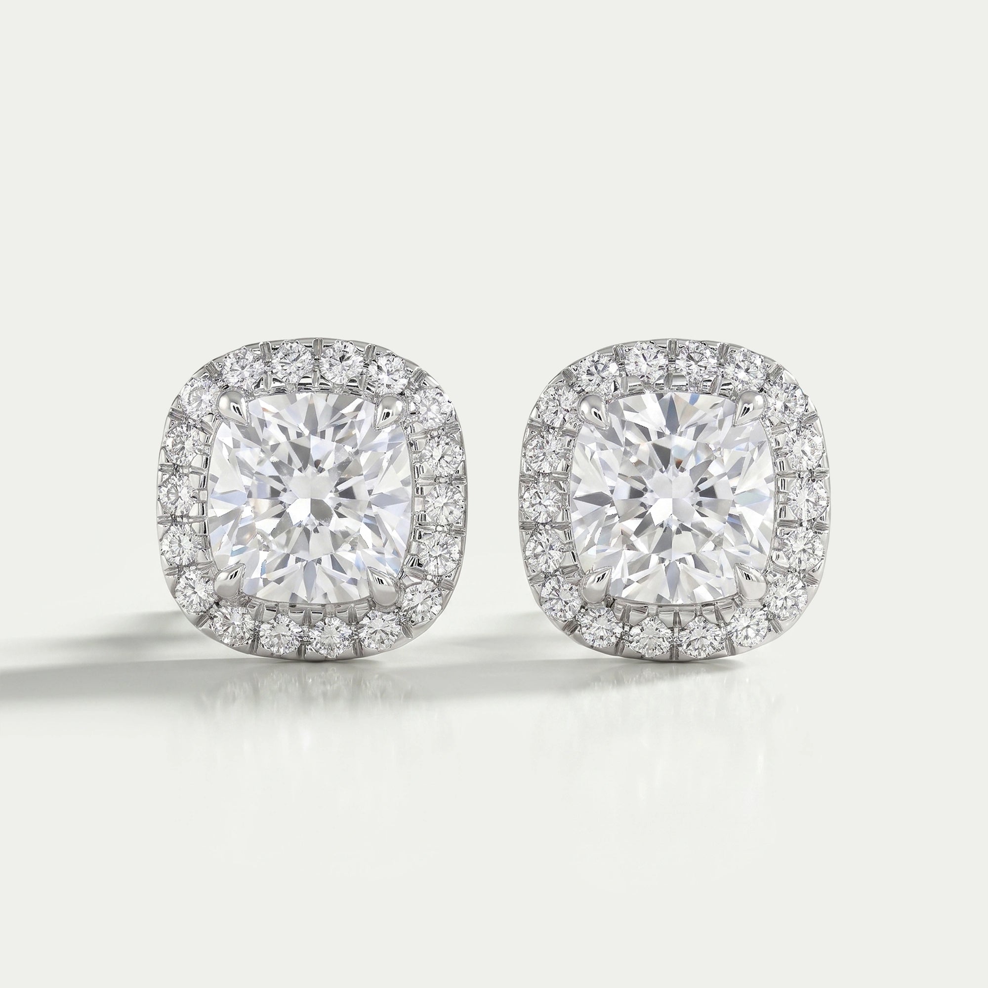 Cushion Diamond Halo Stud Earrings Earring