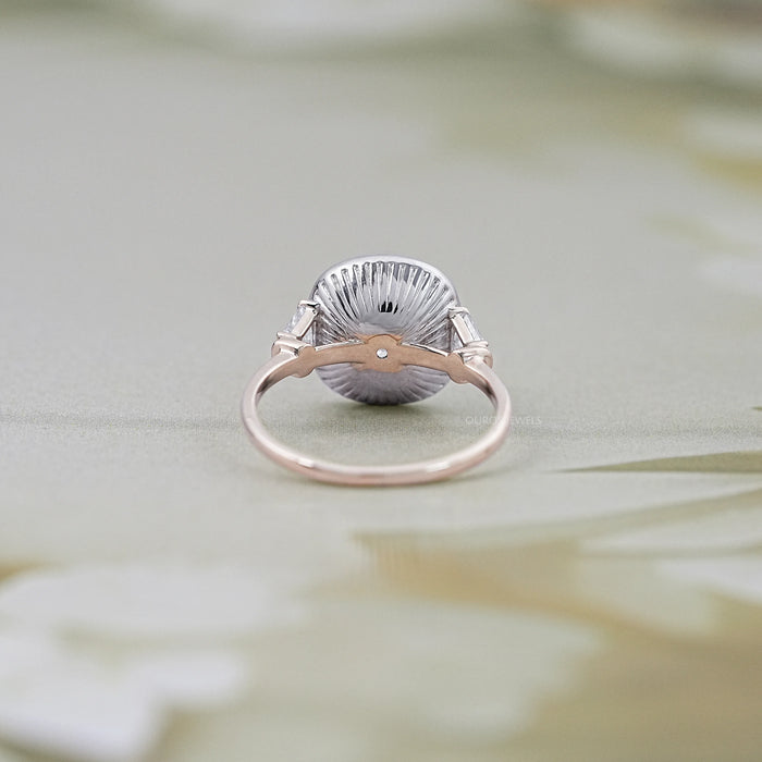 Square Old Mine Cushion Lab Diamond Halo Engagement Ring