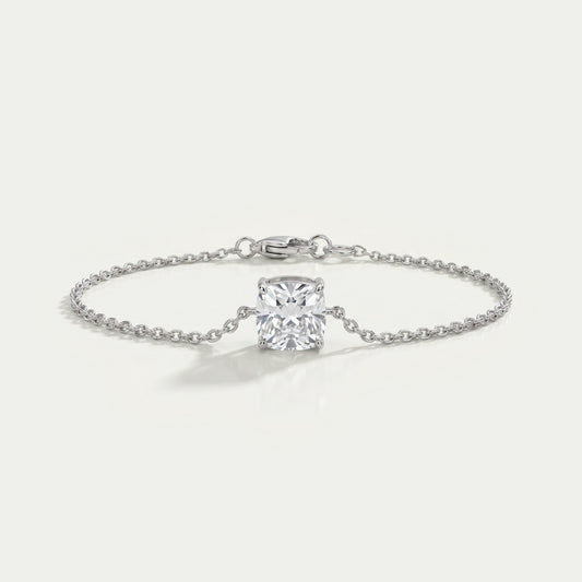 Square Old Mine Cushion Diamond Solitaire Bracelet