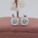 Square Old Mine Cushion Diamond Bezel Stud Earrings Earrings