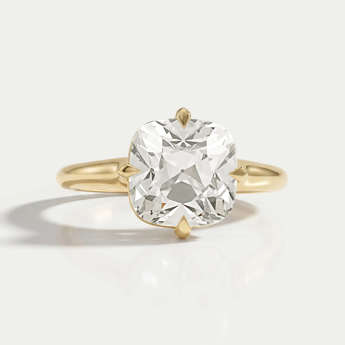 Square Old Mine Cushion Cut Engagement Ring Ring