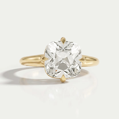 Square Old Mine Cushion Cut Engagement Ring Ring