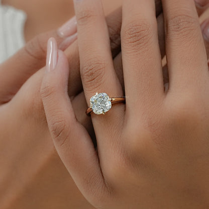 Square Old Mine Cushion Cut Engagement Ring Ring