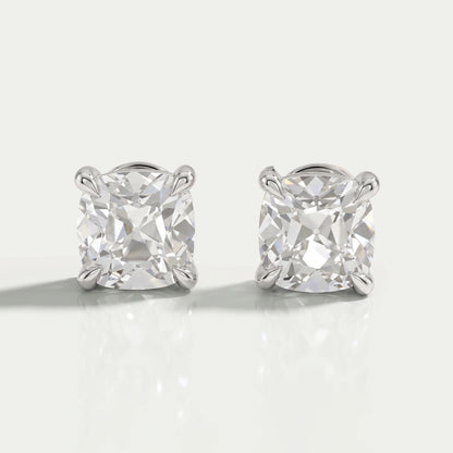 Square Old Mine Cushion Cut Lab Diamond Stud Earring