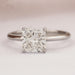 top view of square radiant cut lab grown diamond solitaire ring