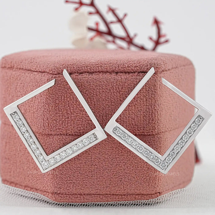 Square Lab Grown Diamond Hoop Earrings