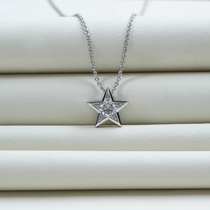 Custom Star Shaped Diamond Necklace