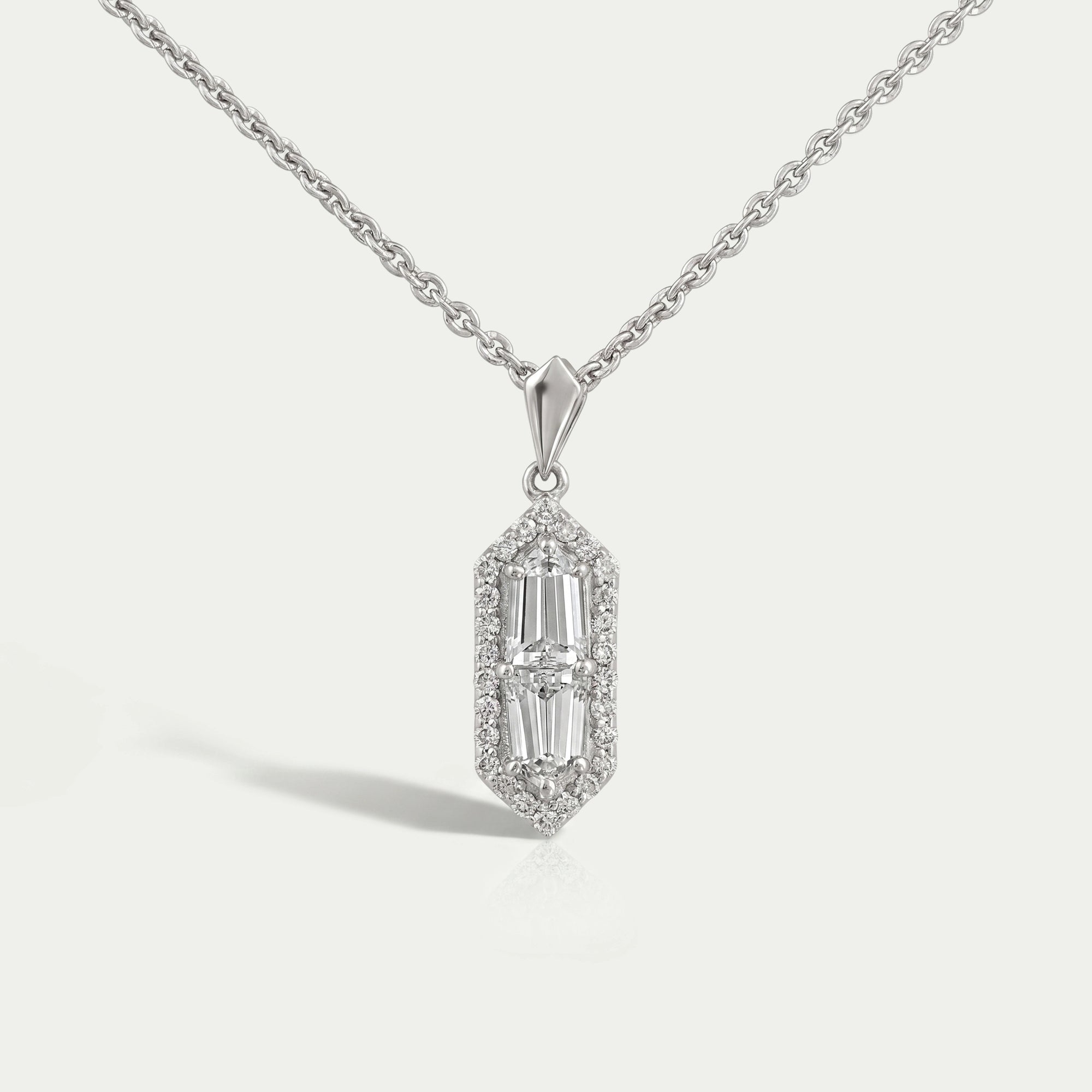 Step Cut Arrow Lab Diamond Pendant