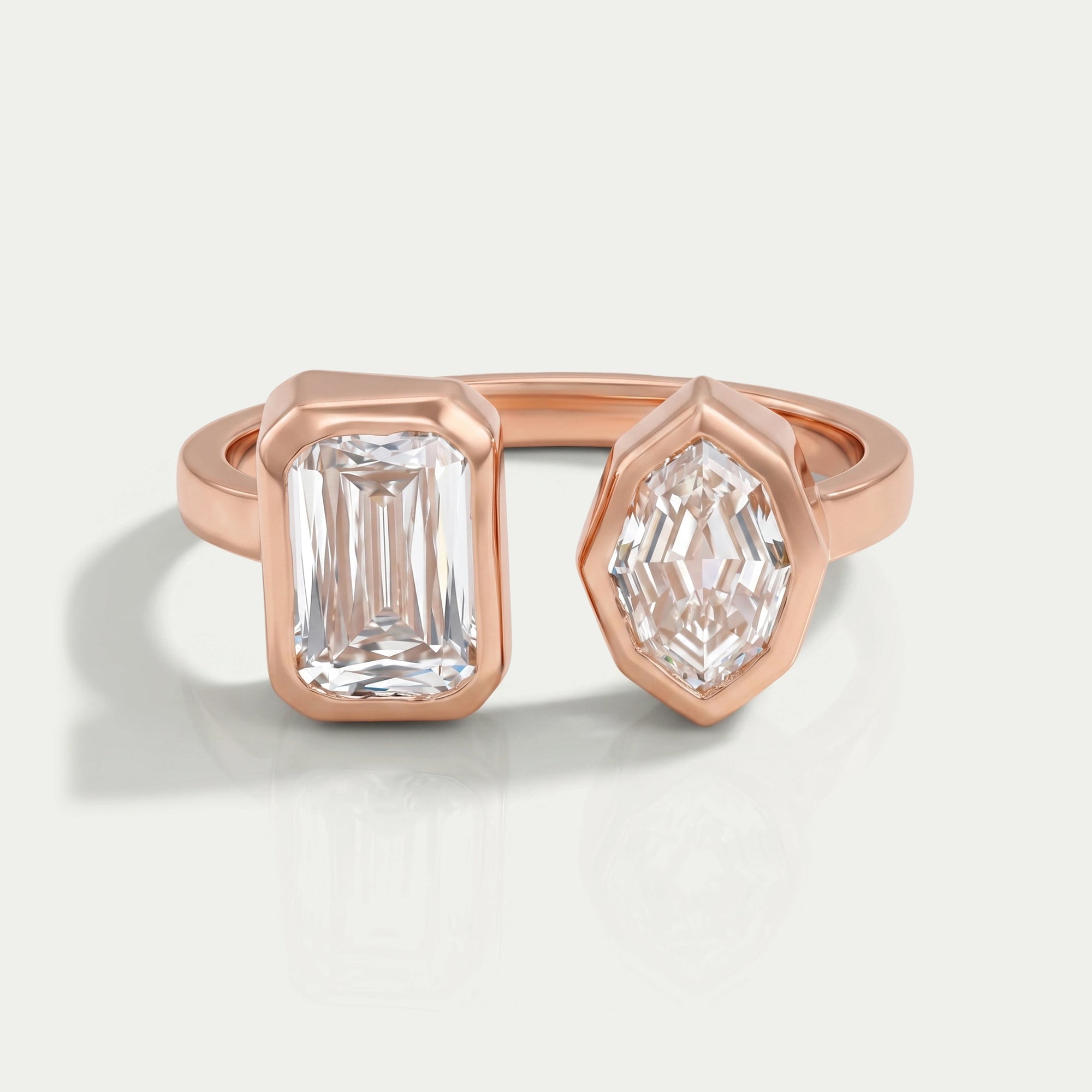 Criss Cut And Moval Diamond Toi Et Moi Engagement Ring