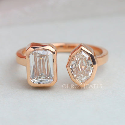 Criss Cut And Moval Diamond Toi Et Moi Engagement Ring