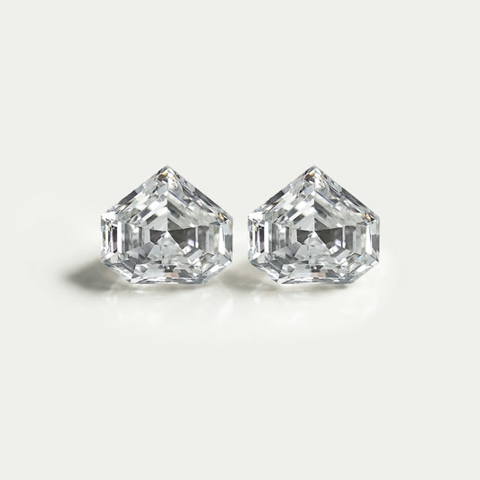 Step Cut  Bullet Shape  Lab Diamond Matching Pair
