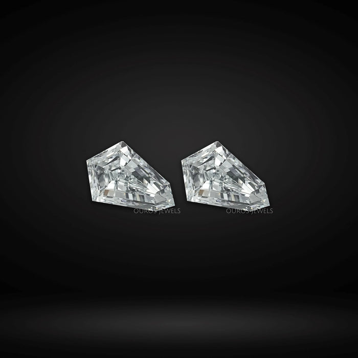 Step Cut Shield Lab Cretaed Diamond Pair