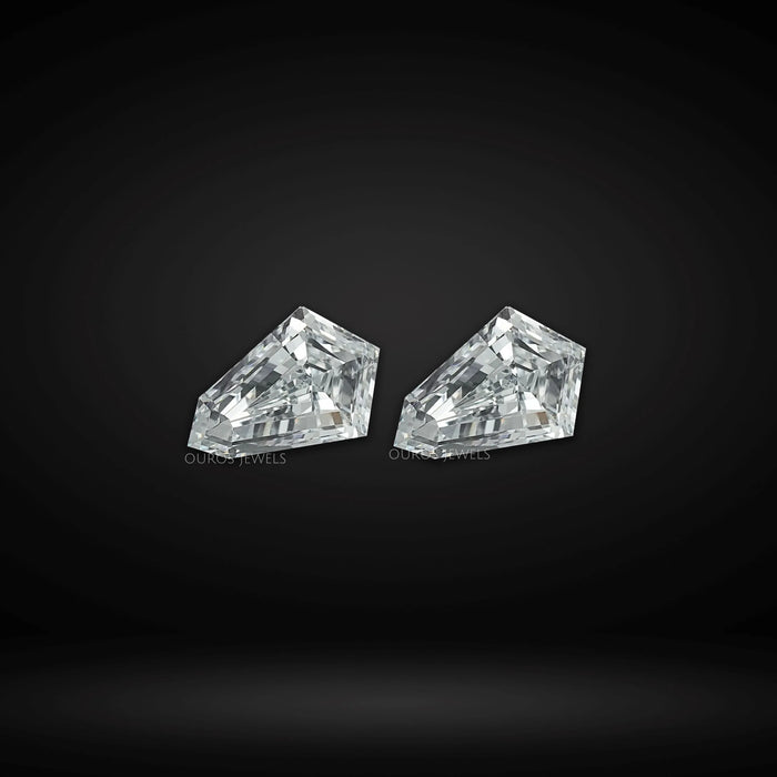 Step Cut Shield Lab Cretaed Diamond Pair